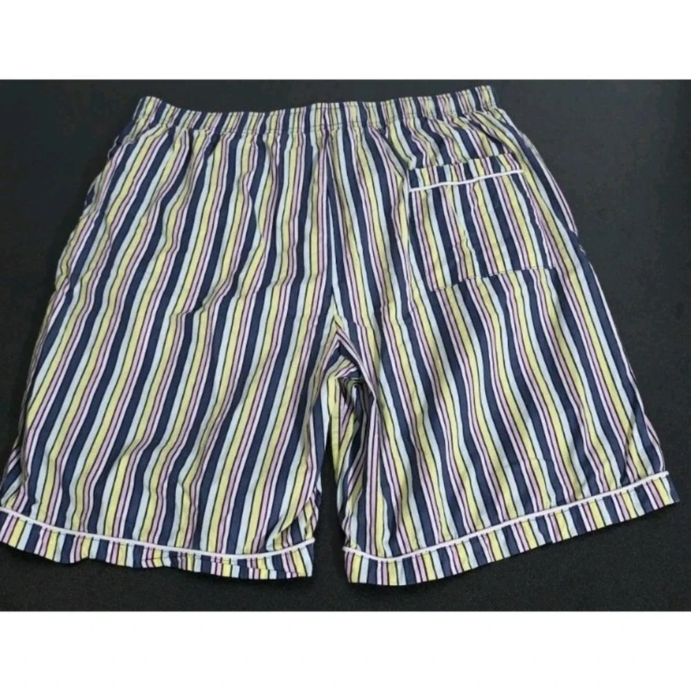 Psycho Bunny Men M‎ Adkins Multi Stripe Print Pajama Boxer Shorts Lounge EUC